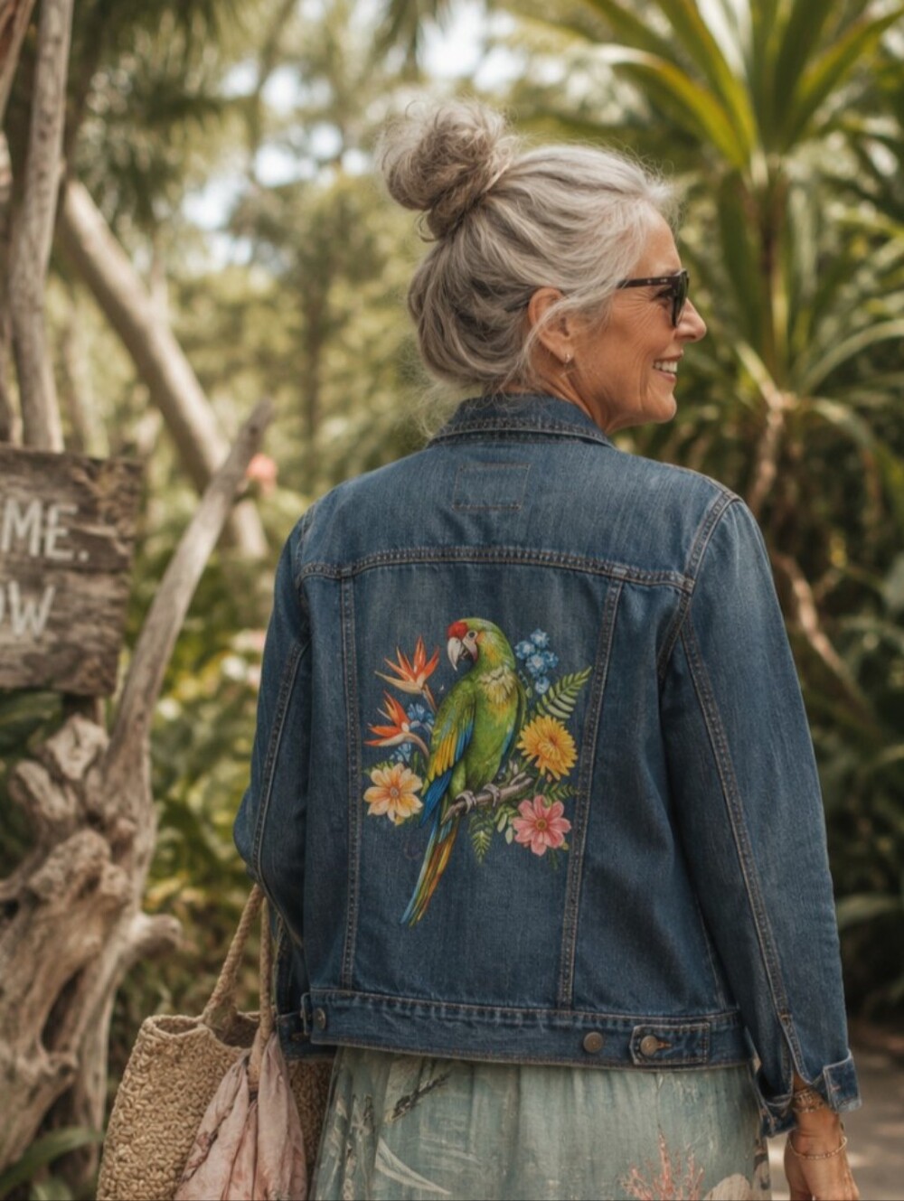 UpCycled Old Navy | Medium | Macaw & Hibiscus 🦜🌺 | Boutique Style